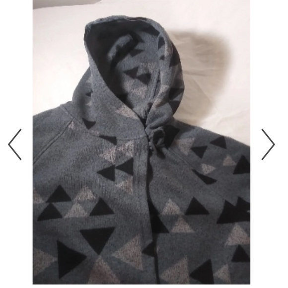 The North Face Crescent Wrap Hooded Jacket Aztec Print Grey Soft Fleece Womens - Picture 5 of 16